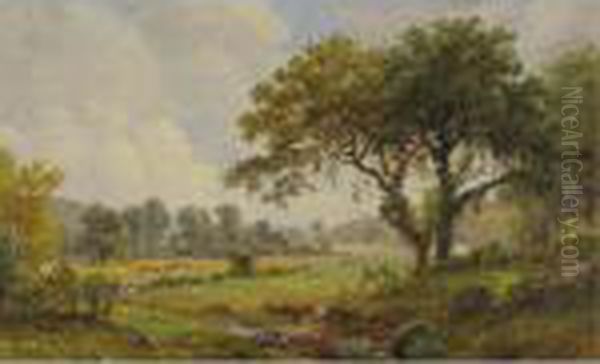 Haying Time Oil Painting by Jasper Francis Cropsey