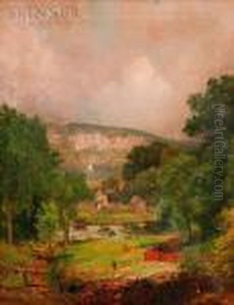 Looking Down The Ravine At Hastings Oil Painting by Jasper Francis Cropsey