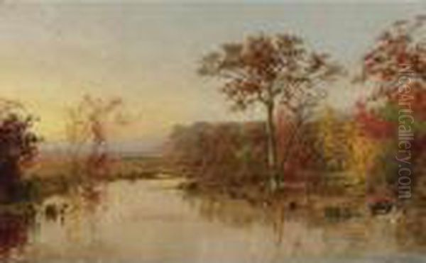 On The Susquehanna Oil Painting by Jasper Francis Cropsey