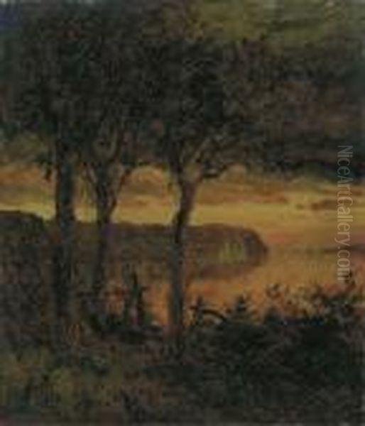 Palisades Opposite Hastings-on-hudson Oil Painting by Jasper Francis Cropsey