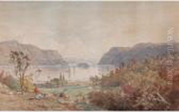 The Gates On The Hudson With Pollepel's Island Oil Painting by Jasper Francis Cropsey