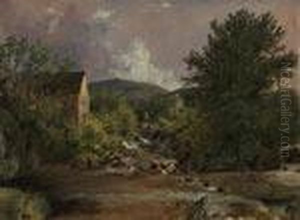 The Old Mill Oil Painting by Jasper Francis Cropsey