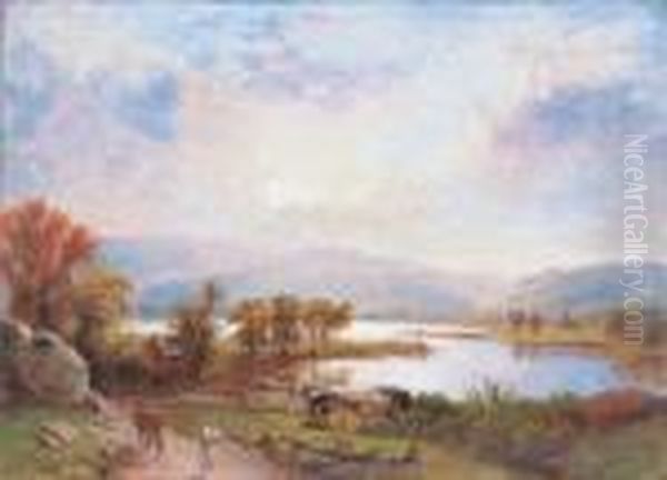 Landscape, Near Greenwood Lake, New Jersey Oil Painting by Jasper Francis Cropsey