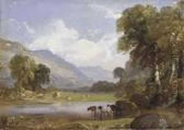 Summer Landscape Oil Painting by Jasper Francis Cropsey