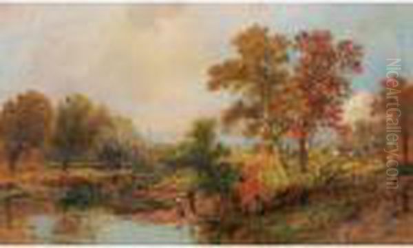 October Day Oil Painting by Jasper Francis Cropsey