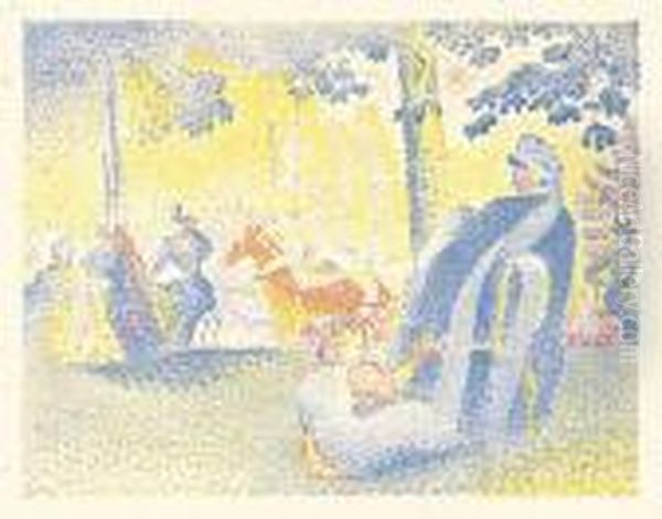 In Den Champs Elysees Oil Painting by Henri Edmond Cross