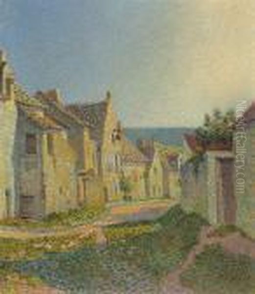 Rue De Village Oil Painting by Henri Edmond Cross