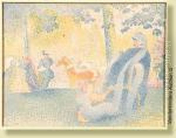 Au Bois De Boulogne Oil Painting by Henri Edmond Cross