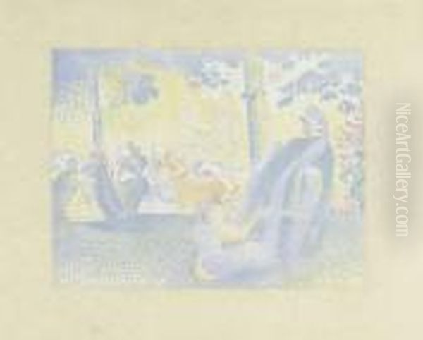 Aux Champs-elysees Oil Painting by Henri Edmond Cross