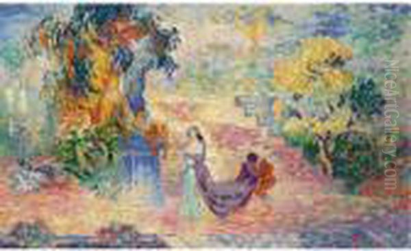 La Dame Au Parc Oil Painting by Henri Edmond Cross