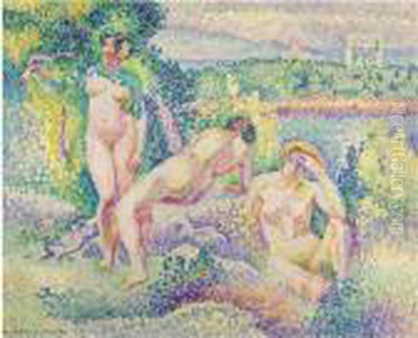 Nymphes Oil Painting by Henri Edmond Cross