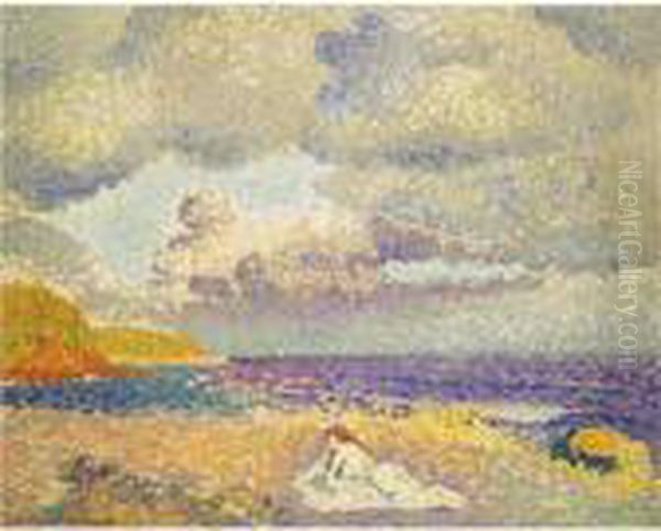 Avant L'orage (la Baigneuse) Oil Painting by Henri Edmond Cross