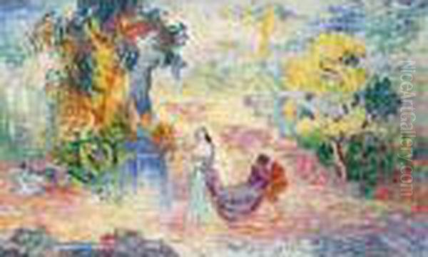 La Dame Au Parc Oil Painting by Henri Edmond Cross