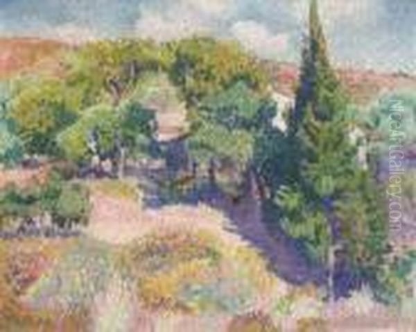 Cypres Oil Painting by Henri Edmond Cross