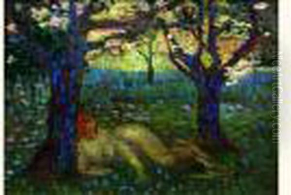 Nu Allonge Dans Les Bois Oil Painting by Henri Edmond Cross