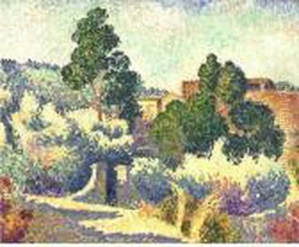 Paysage De Bormes Oil Painting by Henri Edmond Cross