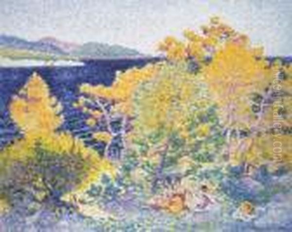 La Sieste Au Bord De La Mer Oil Painting by Henri Edmond Cross