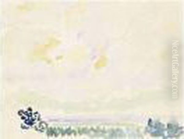 Marine, Effet De Ciel,1erjuillet, 6 H 30 Le Soir. Oil Painting by Henri Edmond Cross