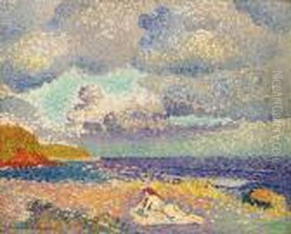 Avant L'orage (la Baigneuse) Oil Painting by Henri Edmond Cross