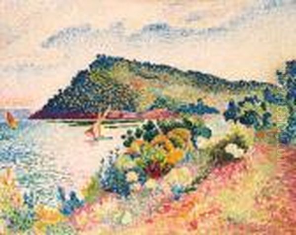 Le Cap Negre, La Baie De Pramousquier Oil Painting by Henri Edmond Cross