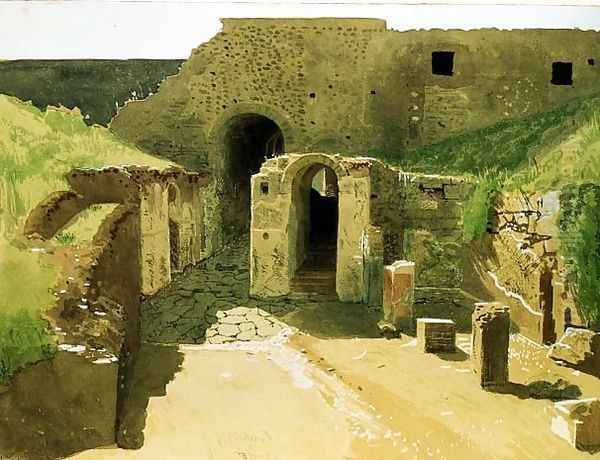 Italian Ruins, 1876 Oil Painting by Ivan Nikolaevich Kramskoy