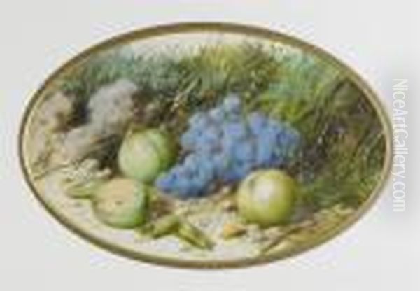 Still Lifes Of Fruit On A Sandy Bank Oil Painting by William Cruickshank