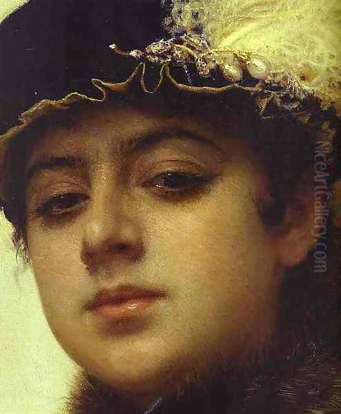 Portrait of a Woman [detail] Oil Painting by Ivan Nikolaevich Kramskoy