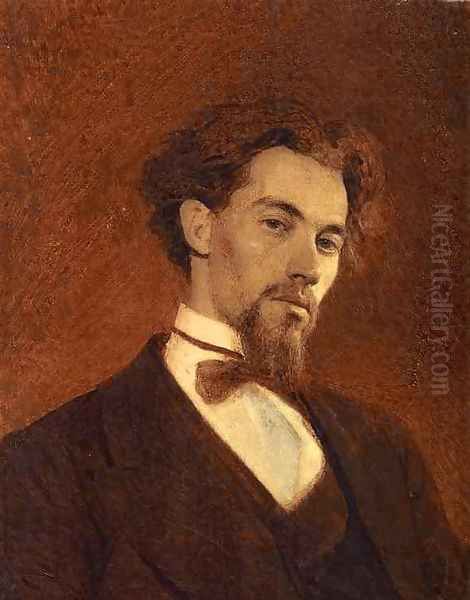 Portrait Of The Artist Konstantin Savitsky Oil Painting by Ivan Nikolaevich Kramskoy