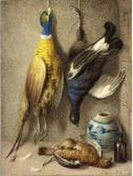 A Still Life With Poultry Oil Painting by William Cruickshank