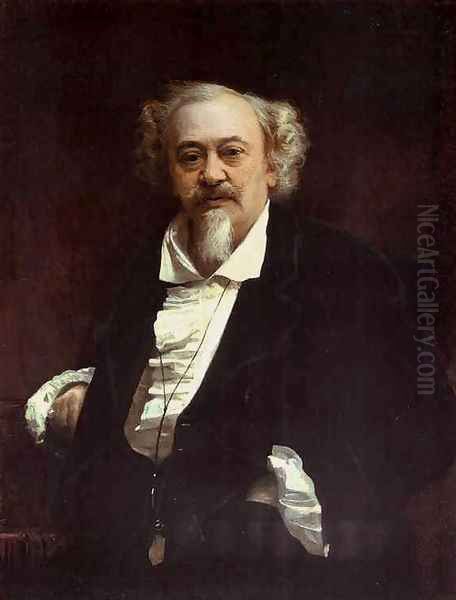 Portrait Of The Actor Vasily Samoilov Oil Painting by Ivan Nikolaevich Kramskoy