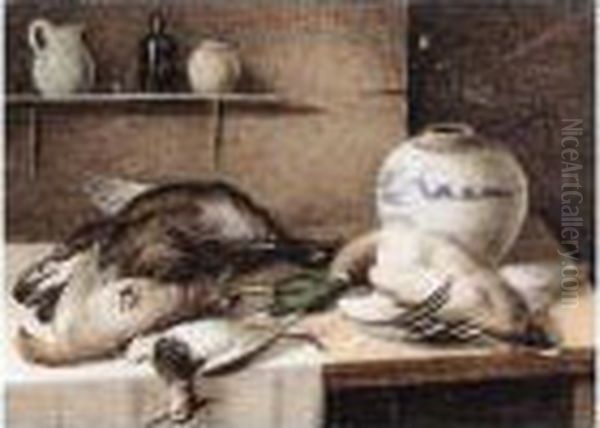 Still Life Of Dead Game Oil Painting by William Cruickshank