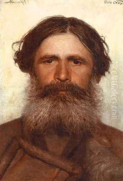 The Portrait Of A Peasant Oil Painting by Ivan Nikolaevich Kramskoy