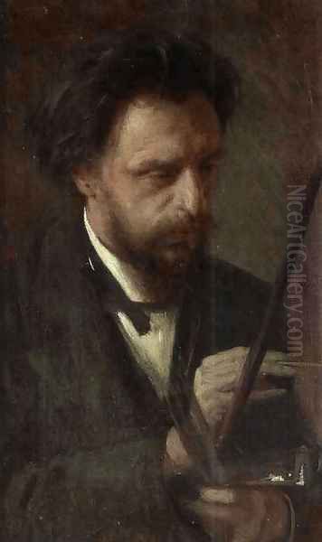 Portrait Of The Artist Grigory Myasoyedov Oil Painting by Ivan Nikolaevich Kramskoy