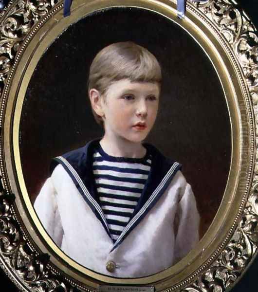 Portrait of a Boy, possibly Prince Anatoly Levin Oil Painting by Ivan Nikolaevich Kramskoy