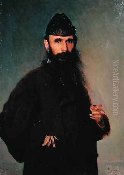 Portrait of Alexander Litovtchenko (1835-90), 1878 Oil Painting by Ivan Nikolaevich Kramskoy