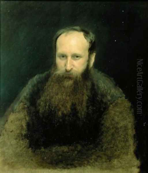 Portrait of Vasili Vasilievich Vereshchagin, 1883 Oil Painting by Ivan Nikolaevich Kramskoy