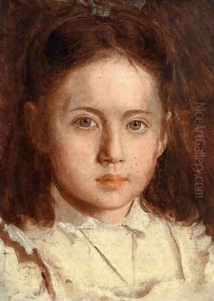 Portrait of Sonya Kramskaya, the Artist's Daughter Oil Painting by Ivan Nikolaevich Kramskoy