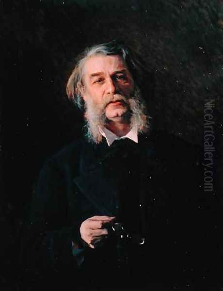 Portrait of Dmitri Vasilievich Grigorovich (1822-99), 1876 Oil Painting by Ivan Nikolaevich Kramskoy