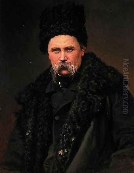 Portrait of the Ukranian Author Taras Grigorievich Shevchenko (1814-61), 1871 Oil Painting by Ivan Nikolaevich Kramskoy