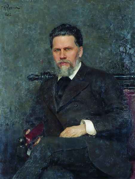 Portrait of painter Ivan Nikolayevich Kramskoi Oil Painting by Ivan Nikolaevich Kramskoy