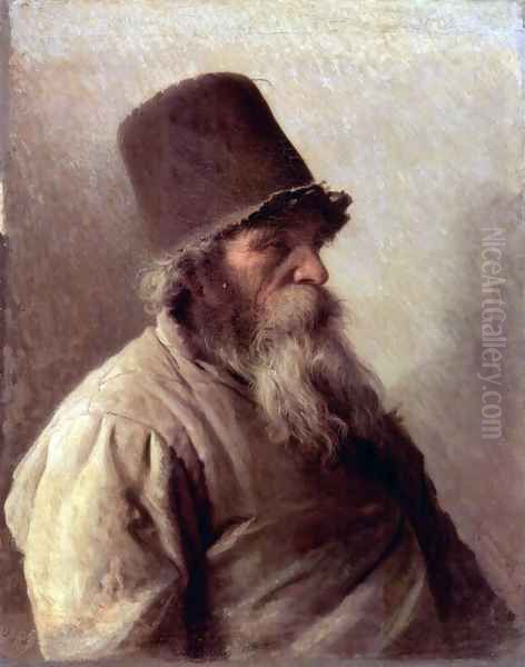 Village Elder Oil Painting by Ivan Nikolaevich Kramskoy