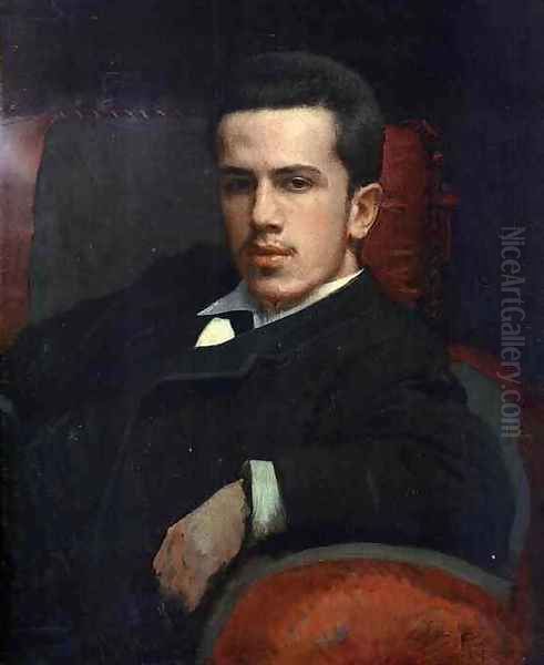 Portrait of Anatoly Kramskoy, the Artist's Son Oil Painting by Ivan Nikolaevich Kramskoy