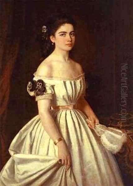 Portrait of E Vasilchikova Oil Painting by Ivan Nikolaevich Kramskoy