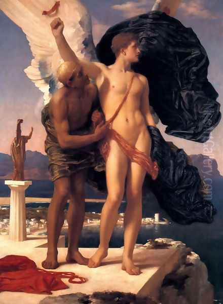 Daedalus And Icarus Oil Painting by Lord Frederick Leighton