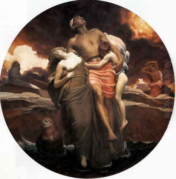 'And the sea gave up the dead which were in it' Oil Painting by Lord Frederick Leighton