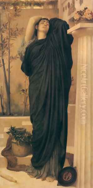 Electra At The Tomb Of Agamemnon Oil Painting by Lord Frederick Leighton