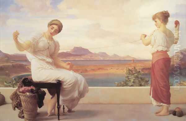 Winding The Skein Oil Painting by Lord Frederick Leighton