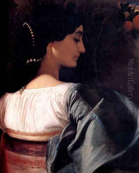 An Italian Lady Oil Painting by Lord Frederick Leighton