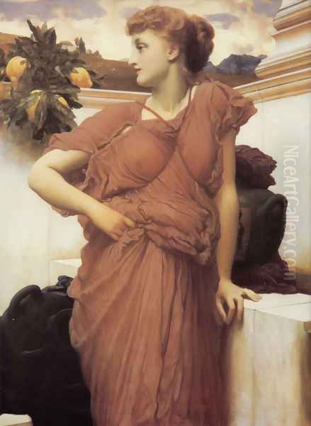 At The Fountain Oil Painting by Lord Frederick Leighton