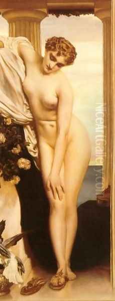 Venus Disrobing For The Bath Oil Painting by Lord Frederick Leighton